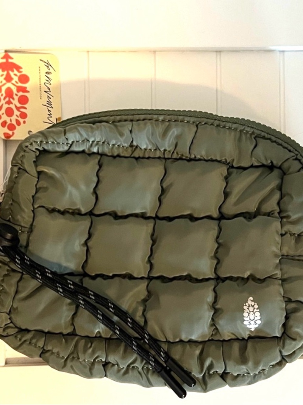 Free People Movement Mini Quilted Bag in Washed Sage NWT
